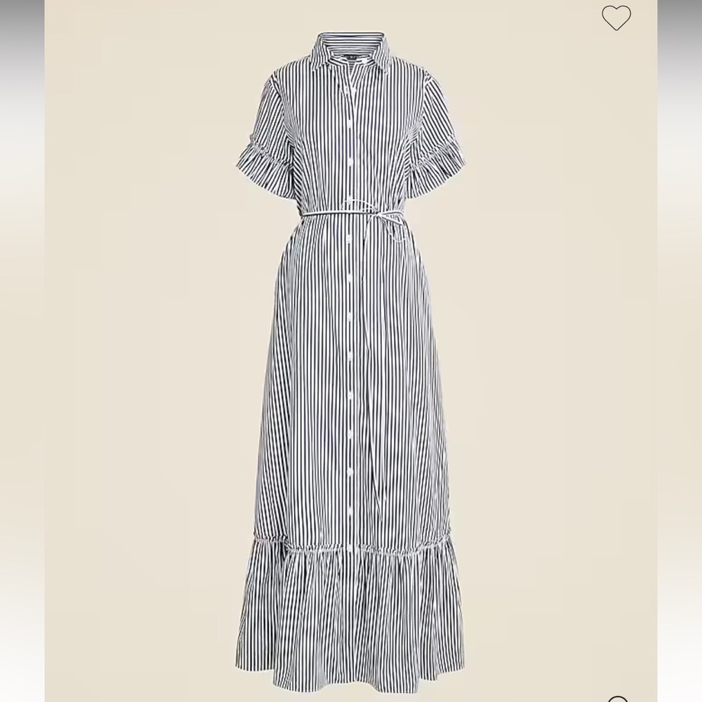J. Crew‎ Women’s Amelia Cotton Navy and White Striped Maxi Size Small
